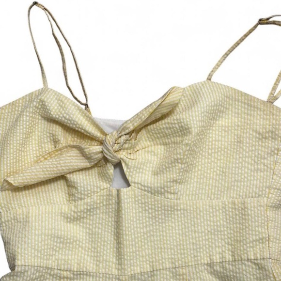 HUTCH Seersucker Jumpsuit Wide Leg Yellow White Pinstripe Savannah Size 2 ($280) - Picture 6 of 7